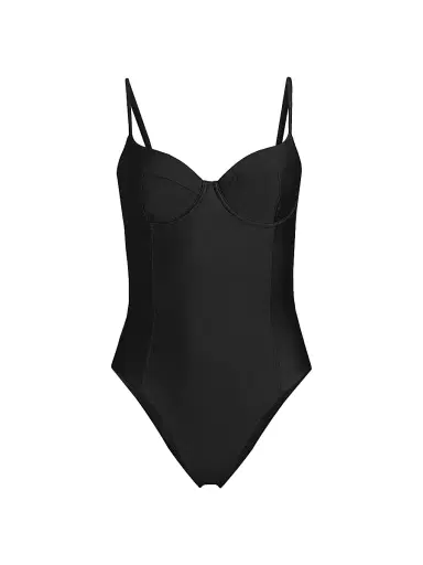 Ramy Brook Women's Jayda Bustier One-Piece Swimsuit - Black - Size Large | Thumbnail 1