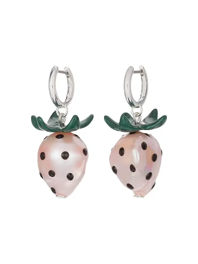 Women's Curiosity Silvertone, Cultured Pearl & Mixed-Media Strawberry Drop Earrings - Light Silver Pink