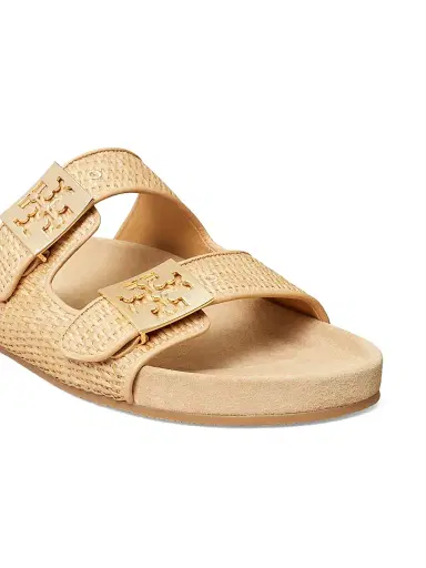 Tory Burch Women's Mellow Raffia Buckle Sandals - Havana Sand - Size 9.5 | Thumbnail 4
