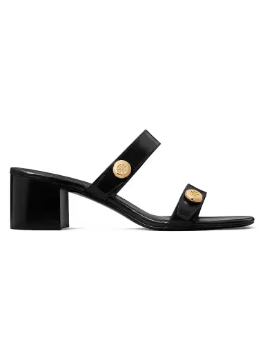 Tory Burch Women's Romy City 55MM Leather Sandals - Perfect Black - Size 9.5 | Thumbnail 1 Tory Burch Women's Romy City 55MM Leather Sandals - Perfect Black - Size 9.5 | Thumbnail 1