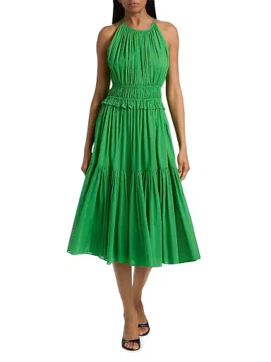 DEREK LAM 10 CROSBY Women's Sloane Shirred Cotton Midi-Dress | Thumbnail 2 DEREK LAM 10 CROSBY Women's Sloane Shirred Cotton Midi-Dress | Thumbnail 2