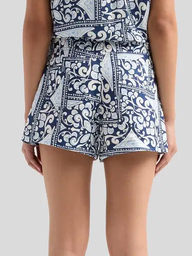 Cara Cara Women's Xenia Linen Shorts - Hart Tile Navy | Thumbnail 3 Cara Cara Women's Xenia Linen Shorts - Hart Tile Navy | Thumbnail 3