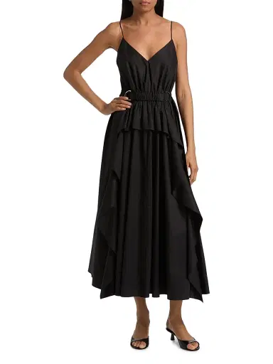 DEREK LAM 10 CROSBY Women's Hattie Cotton Sateen Midi-Dress | Thumbnail 2 DEREK LAM 10 CROSBY Women's Hattie Cotton Sateen Midi-Dress | Thumbnail 2