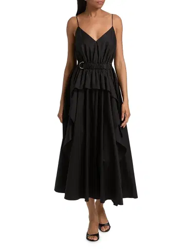 DEREK LAM 10 CROSBY Women's Hattie Cotton Sateen Midi-Dress | Thumbnail 3 DEREK LAM 10 CROSBY Women's Hattie Cotton Sateen Midi-Dress | Thumbnail 3