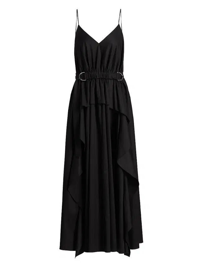 Derek Lam 10 Crosby Women's Hattie Cotton Sateen Midi-Dress - Black