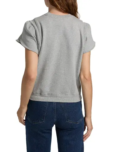 3.1 Phillip Lim Women's Tulip-Sleeve Cotton Terry Top - Grey Melange | Thumbnail 5 3.1 Phillip Lim Women's Tulip-Sleeve Cotton Terry Top - Grey Melange | Thumbnail 5