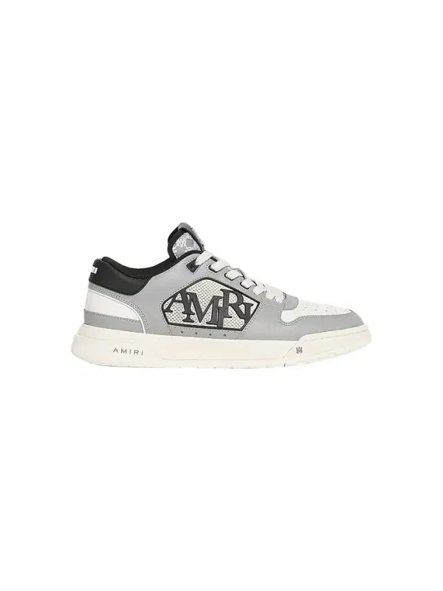 Amiri Men's Classic Logo Colorblocked Leather Low-Top Sneakers - Grey