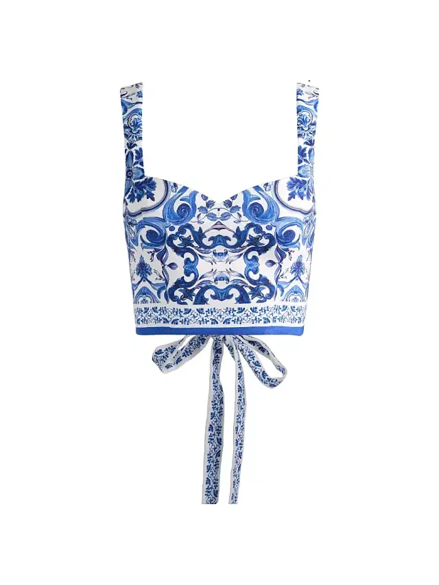 ALICE + OLIVIA Women's Miriam Sweetheart Crop Top - Solstice