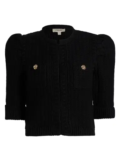 L'Agence Women's Delilah Cropped Textured Cardigan | Thumbnail 1 L'Agence Women's Delilah Cropped Textured Cardigan | Thumbnail 1