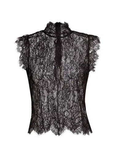 L'Agence Women's Tours Lace Sleeveless Top - Black - Size XL | Thumbnail 1