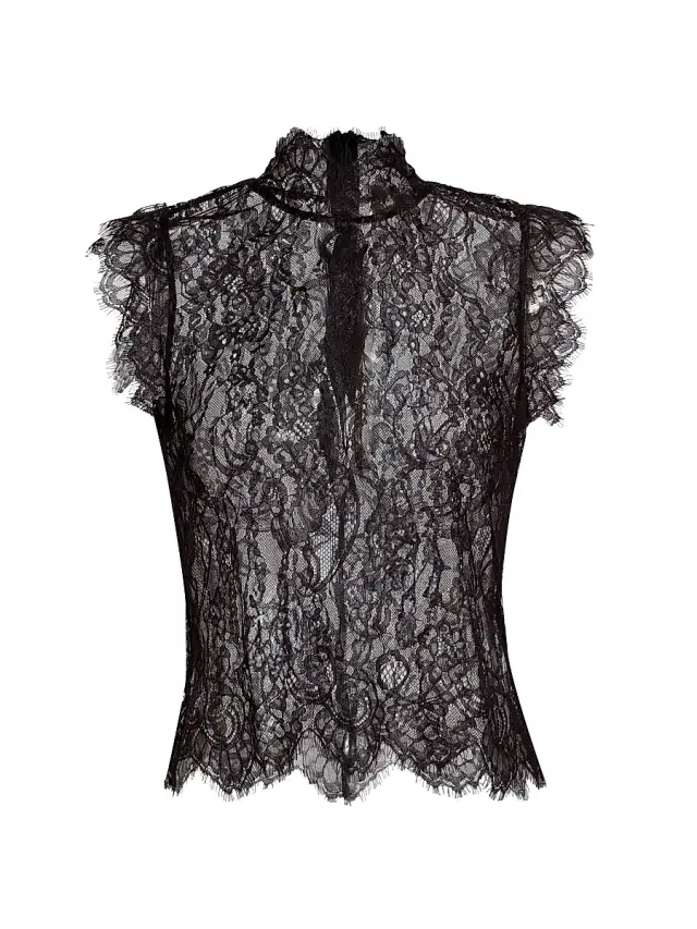 Women's Tours Lace Sleeveless Top - Black
