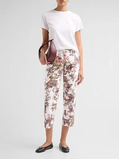 L'AGENCE Women's Blaine Low-Rise Crop Stovepipe Jeans - White Multi | Thumbnail 2