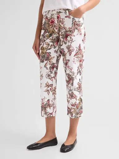 L'AGENCE Women's Blaine Low-Rise Crop Stovepipe Jeans - White Multi | Thumbnail 4