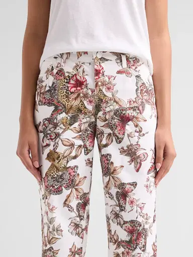 L'AGENCE Women's Blaine Low-Rise Crop Stovepipe Jeans - White Multi | Thumbnail 5