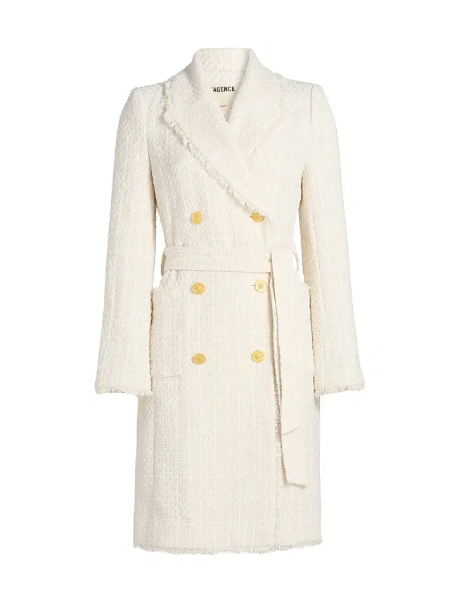 L'AGENCE Women's Cooper Unlined Tweed Coat - Vintage White
