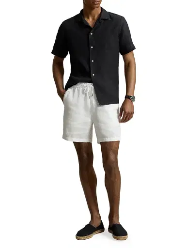 Polo Ralph Lauren Men's Classic-Fit Linen Camp Shirt - Polo Black - Size XXL | Thumbnail 2 Polo Ralph Lauren Men's Classic-Fit Linen Camp Shirt - Polo Black - Size XXL | Thumbnail 2