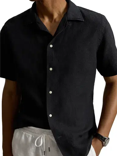 Polo Ralph Lauren Men's Classic-Fit Linen Camp Shirt - Polo Black - Size XXL | Thumbnail 5 Polo Ralph Lauren Men's Classic-Fit Linen Camp Shirt - Polo Black - Size XXL | Thumbnail 5