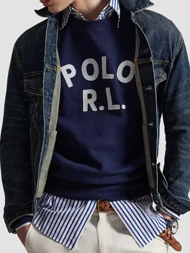 Polo Ralph Lauren Men's Logo Cotton-Blend Crewneck Sweatshirt - New Port Navy - Size XXL | Thumbnail 5