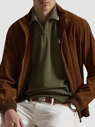 Polo Ralph Lauren Men's Classic-Fit Stretch Mesh Zip Polo Shirt - Cruise Olive - Size XS | Thumbnail 6 Polo Ralph Lauren Men's Classic-Fit Stretch Mesh Zip Polo Shirt - Cruise Olive - Size XS | Thumbnail 6