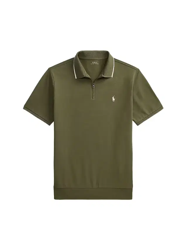 Polo Ralph Lauren Men's Classic-Fit Stretch Mesh Zip Polo Shirt - Cruise Olive