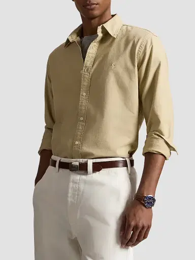 Polo Ralph Lauren Men's Classic Fit Garment-Dyed Oxford Shirt - Dune Tan - Size XXL | Thumbnail 4