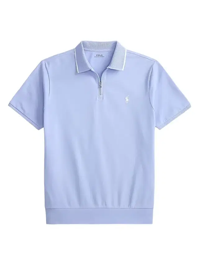 Polo Ralph Lauren Men's Classic-Fit Stretch Mesh Zip Polo Shirt - Pebble Blue
