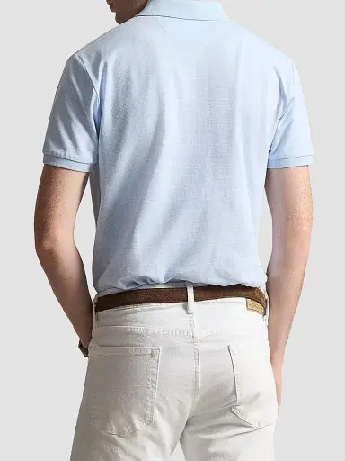 Polo Ralph Lauren Men's Custom-Slim-Fit Stretch Mesh Polo Shirt - Small Glen Pebble Blue - Size Medium | Thumbnail 3 Polo Ralph Lauren Men's Custom-Slim-Fit Stretch Mesh Polo Shirt - Small Glen Pebble Blue - Size Medium | Thumbnail 3