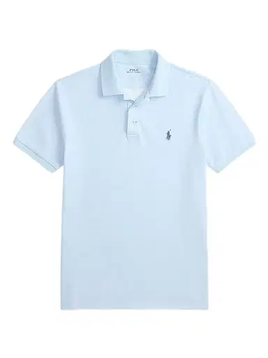 Polo Ralph Lauren Men's Custom-Slim-Fit Stretch Mesh Polo Shirt - Small Glen Pebble Blue - Size Medium | Thumbnail 1 Polo Ralph Lauren Men's Custom-Slim-Fit Stretch Mesh Polo Shirt - Small Glen Pebble Blue - Size Medium | Thumbnail 1