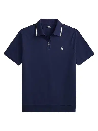 Polo Ralph Lauren Men's Classic-Fit Stretch Mesh Zip Polo Shirt - Newport Navy - Size XXL | Thumbnail 1