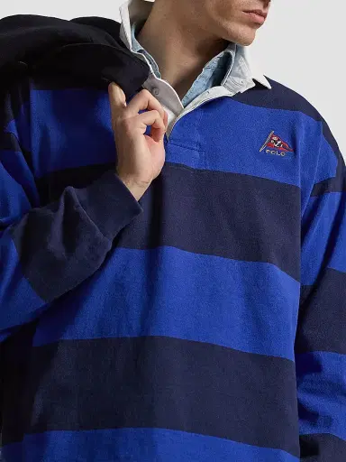 Polo Ralph Lauren Men's Striped Jersey Rugby Shirt - Cruise Royal Newport Navy - Size XXL | Thumbnail 6