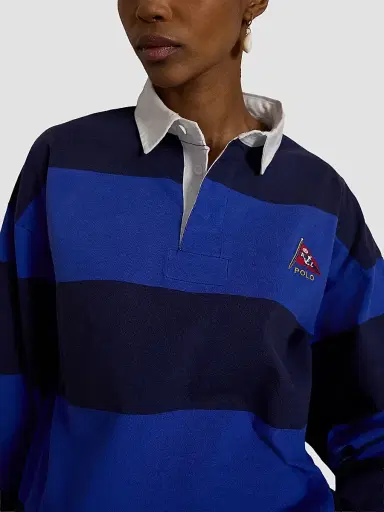 Polo Ralph Lauren Men's Striped Jersey Rugby Shirt - Cruise Royal Newport Navy - Size XXL | Thumbnail 9