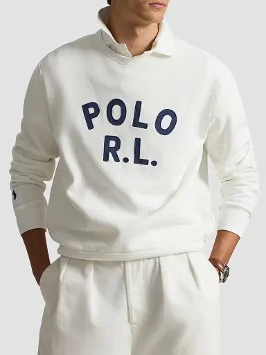 Polo Ralph Lauren Men's Logo Cotton-Blend Crewneck Sweatshirt - White - Size XXL | Thumbnail 4 Polo Ralph Lauren Men's Logo Cotton-Blend Crewneck Sweatshirt - White - Size XXL | Thumbnail 4