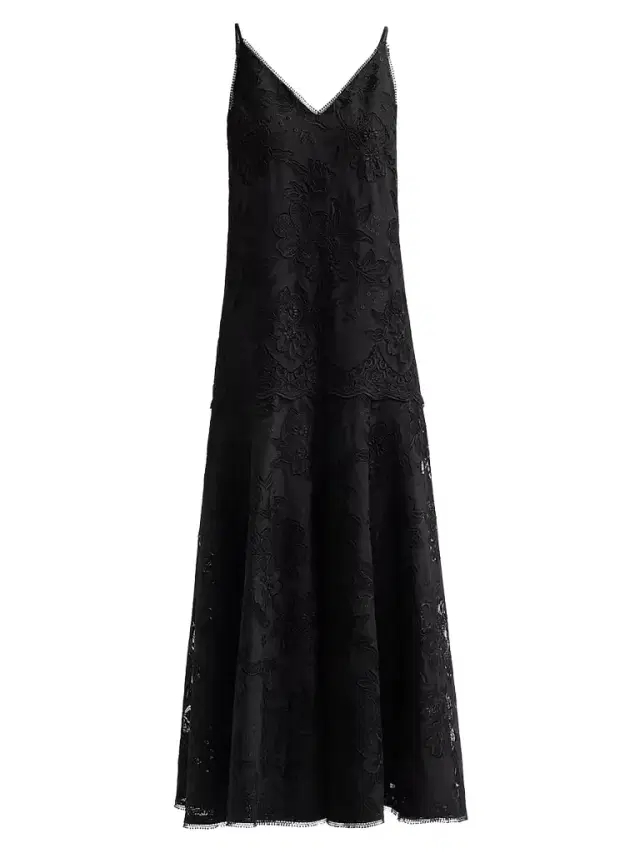 Kobi Halperin Women's Robbie 3D Floral Lace Maxi Dress - Black