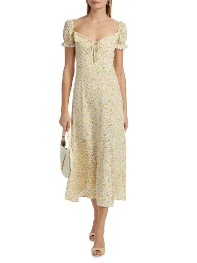 Reformation Women's Shyla Floral Midi-Dress - Lima | Thumbnail 2