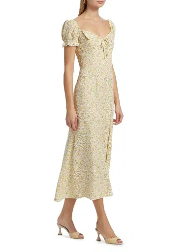 Reformation Women's Shyla Floral Midi-Dress - Lima | Thumbnail 4
