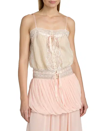 Ronny Kobo Women's Laila Silk Lace-Trim Top | Thumbnail 3 Ronny Kobo Women's Laila Silk Lace-Trim Top | Thumbnail 3