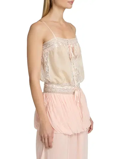 Ronny Kobo Women's Laila Silk Lace-Trim Top | Thumbnail 4 Ronny Kobo Women's Laila Silk Lace-Trim Top | Thumbnail 4