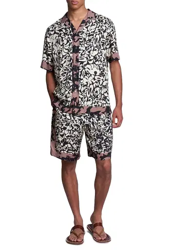 Dries Van Noten Men's Carltone Printed Short-Sleeve Shirt | Thumbnail 2 Dries Van Noten Men's Carltone Printed Short-Sleeve Shirt | Thumbnail 2
