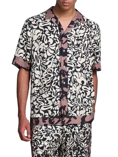 Dries Van Noten Men's Carltone Printed Short-Sleeve Shirt | Thumbnail 3 Dries Van Noten Men's Carltone Printed Short-Sleeve Shirt | Thumbnail 3