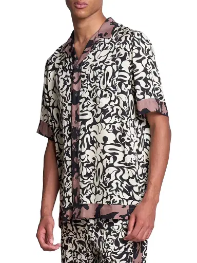 Dries Van Noten Men's Carltone Printed Short-Sleeve Shirt | Thumbnail 4 Dries Van Noten Men's Carltone Printed Short-Sleeve Shirt | Thumbnail 4