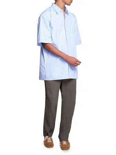 Dries Van Noten Men's Cassidy Striped Cotton Short-Sleeve Shirt | Thumbnail 2 Dries Van Noten Men's Cassidy Striped Cotton Short-Sleeve Shirt | Thumbnail 2