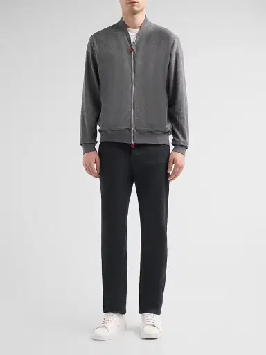 Kiton Men's Cotton Jersey Zip-Front Jacket - Grey - Size 38 | Thumbnail 2 Kiton Men's Cotton Jersey Zip-Front Jacket - Grey - Size 38 | Thumbnail 2