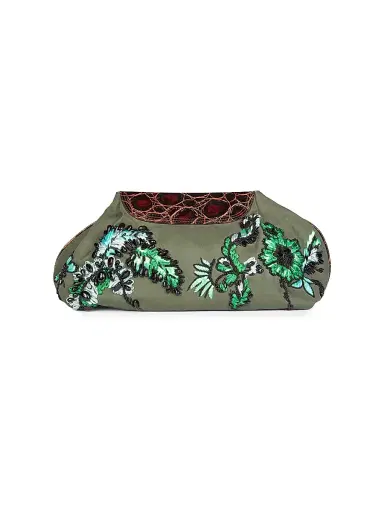 Dries Van Noten Women's Medium Embroidered Cotton Clutch | Thumbnail 5 Dries Van Noten Women's Medium Embroidered Cotton Clutch | Thumbnail 5