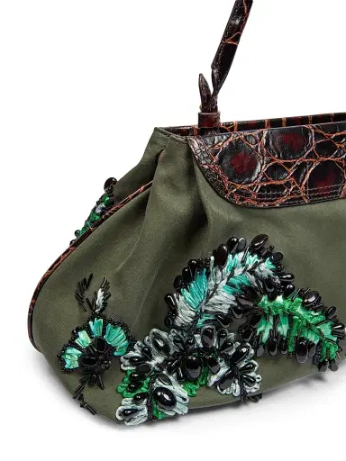 Dries Van Noten Women's Medium Embroidered Cotton Clutch | Thumbnail 6 Dries Van Noten Women's Medium Embroidered Cotton Clutch | Thumbnail 6