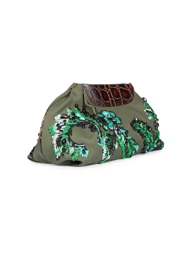 Dries Van Noten Women's Medium Embroidered Cotton Clutch | Thumbnail 8 Dries Van Noten Women's Medium Embroidered Cotton Clutch | Thumbnail 8