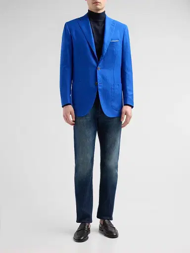 Kiton Men's Cashmere Sport Coat - Blue | Thumbnail 2