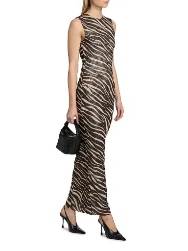 Ronny Kobo Women's Krisa Zebra Striped Column Maxi Dress - Zebra - Size XL | Thumbnail 2