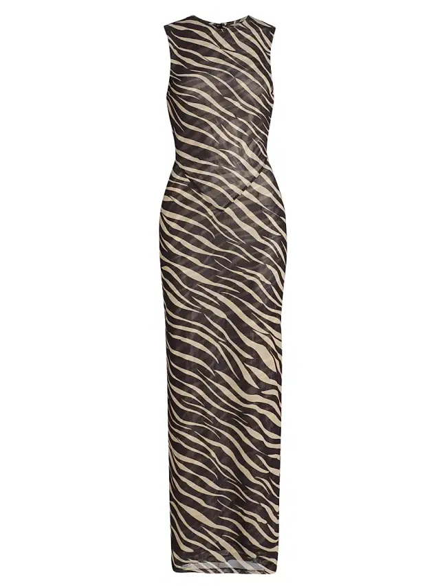 Women's Krisa Zebra Striped Column Maxi Dress - Zebra