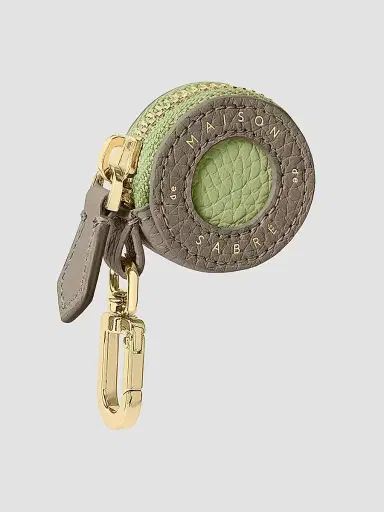 MAISON de SABRÉ Women's Leather AirTag Charm - Cashmere Matcha | Thumbnail 3 MAISON de SABRÉ Women's Leather AirTag Charm - Cashmere Matcha | Thumbnail 3