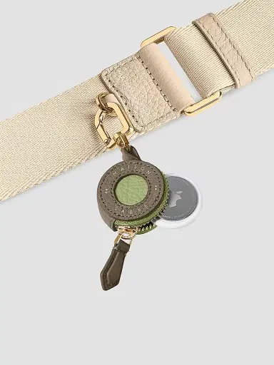 MAISON de SABRÉ Women's Leather AirTag Charm - Cashmere Matcha | Thumbnail 4 MAISON de SABRÉ Women's Leather AirTag Charm - Cashmere Matcha | Thumbnail 4